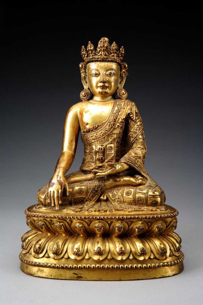 图片[1]-Bronze gilded Buddha sitting statue-China Archive